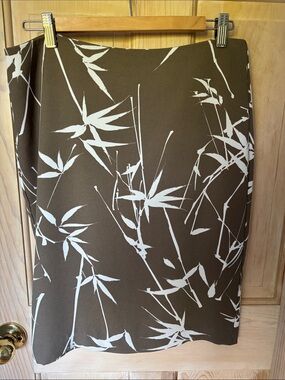 Banana Republic Brown and White Printed Pencil Skirt